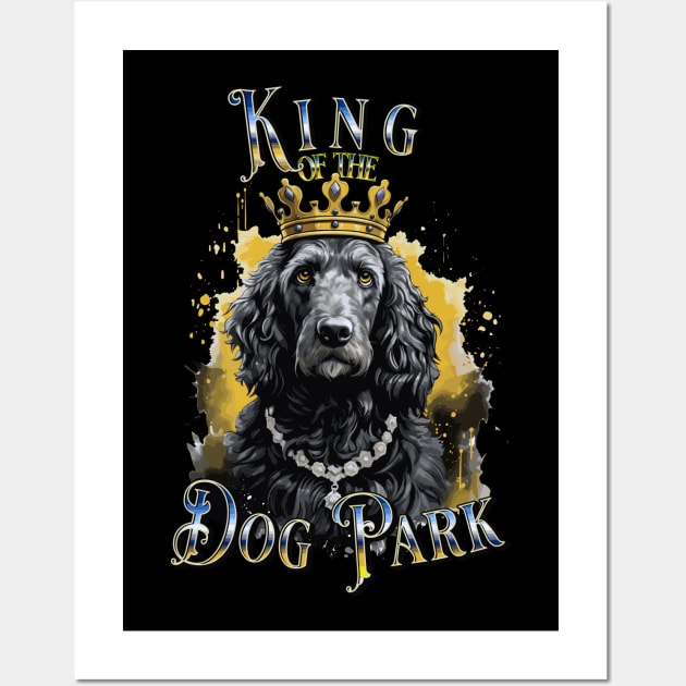 Cute Labradoodle King of the Dog Park graphic for dog lover dog mom dog dad Funny Dog Wall Art by Tees 4 Thee